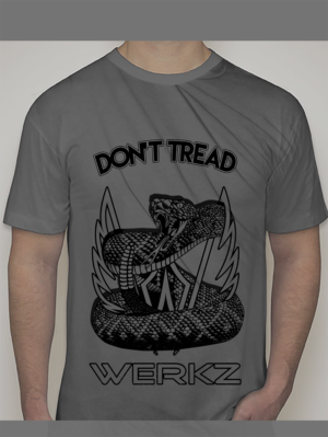 Modern take on a Gadsden "Don't Tread on Me" Flag T-Shirt Design