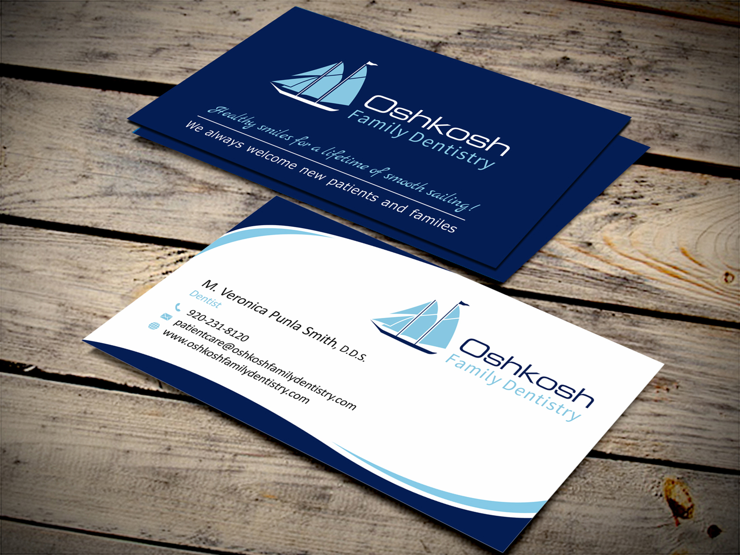 Business Card Design by SKYdesign for Oshkosh Family Dentistry | Design #11182622