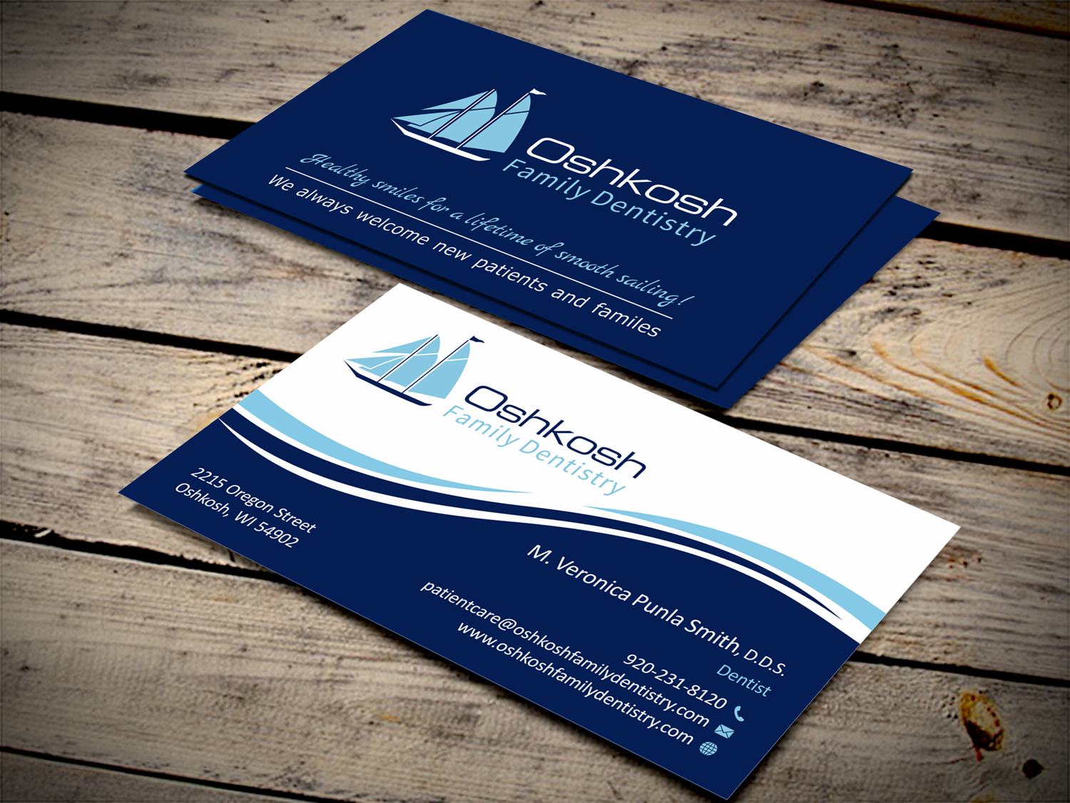 Business Card Design by SKYdesign for Oshkosh Family Dentistry | Design #11182636