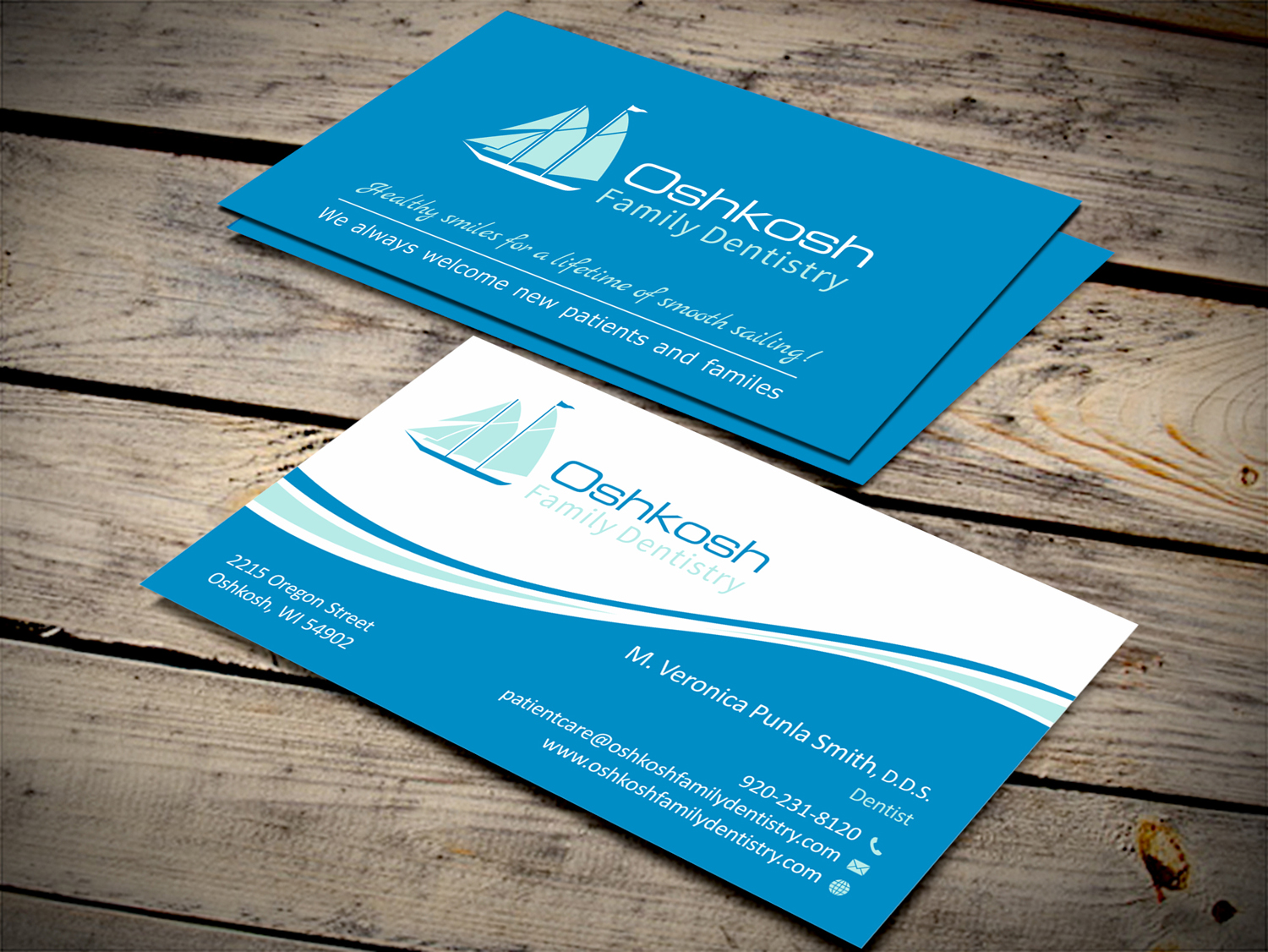 Visitenkarten-Design von SKYdesign für Oshkosh Family Dentistry | Design #11182654