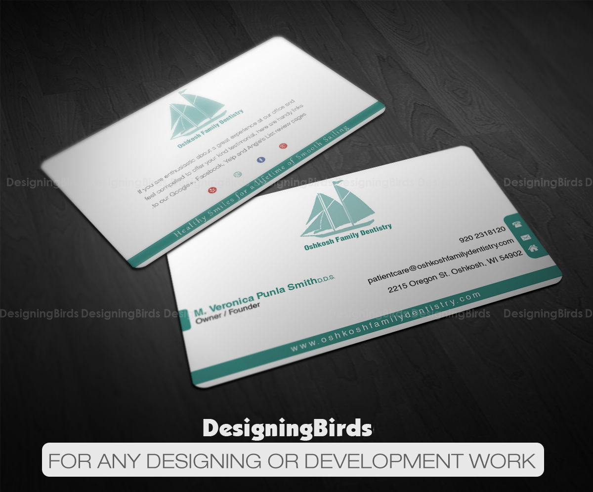 Visitenkarten-Design von Designing Birds für Oshkosh Family Dentistry | Design #11177512