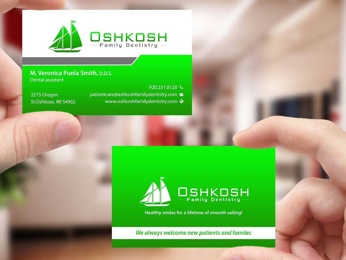 Business Card Design by Creations Box 2015 for Oshkosh Family Dentistry | Design #11161666