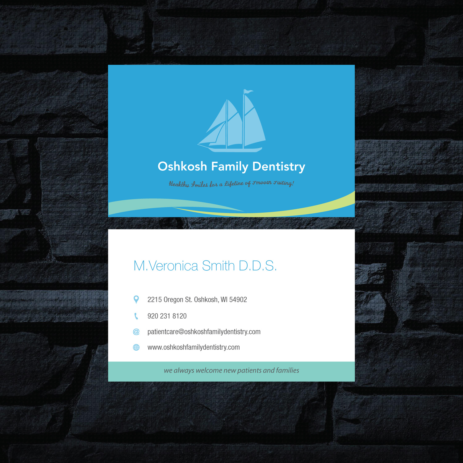 Visitenkarten-Design von GMWIRE für Oshkosh Family Dentistry | Design #11297103