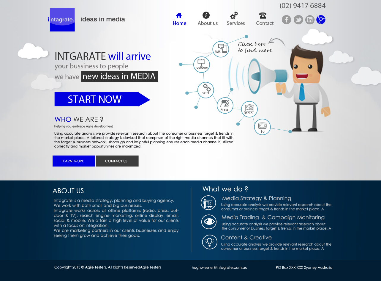 Web Design by adam designs for Intagrate | Design #2302167