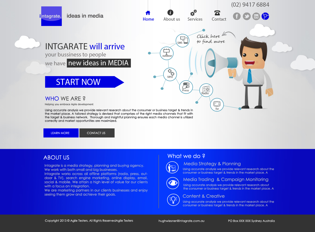 Web Design by adam designs for Intagrate | Design #2302349