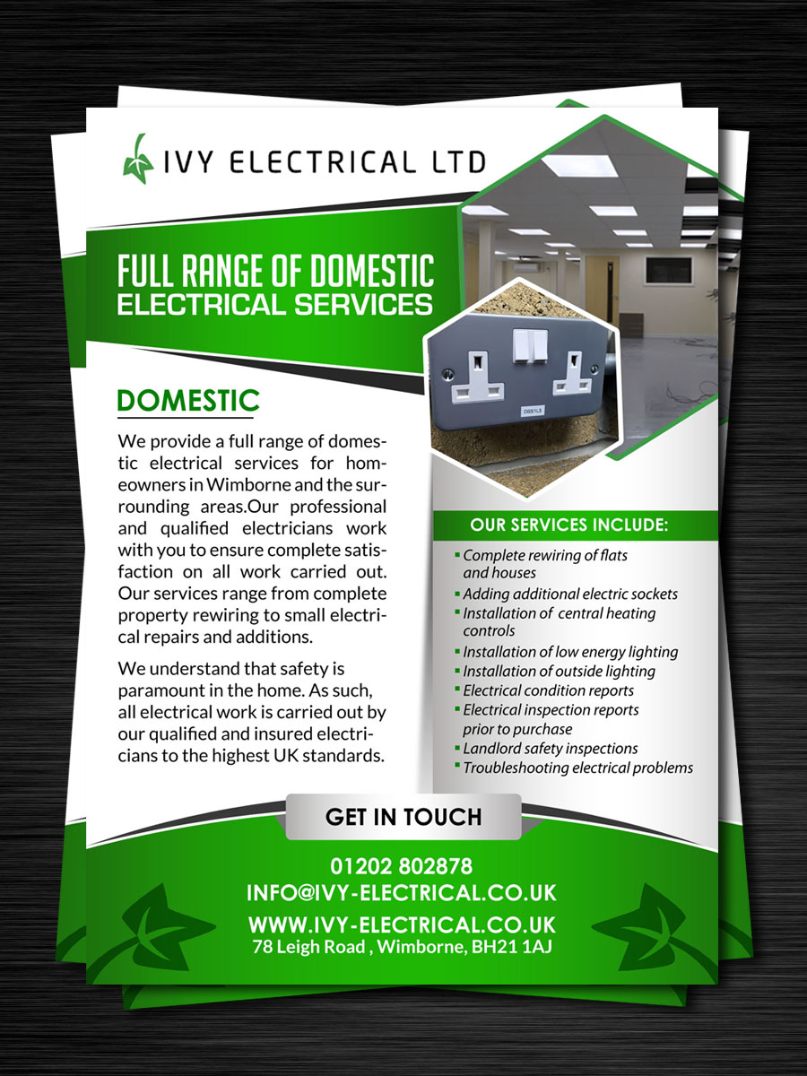 Diseño de Flyer por debdesign para Ivy Electrical | Diseño #11159963