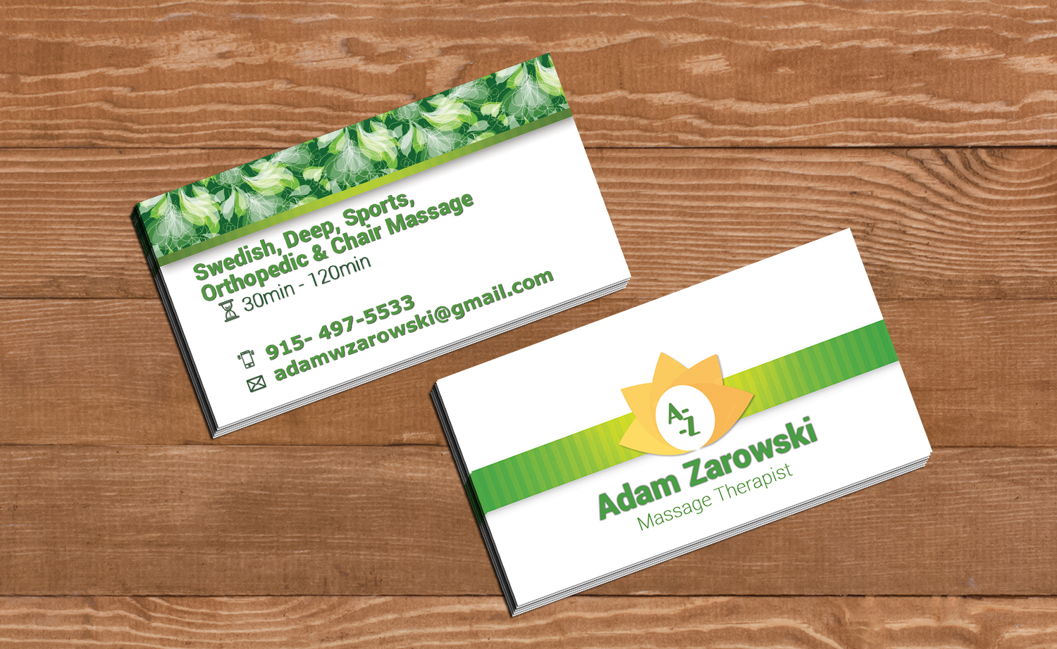 Business Card Design by Olia Kashyna for Adam Zarowski Massage Therapist | Design #11213555