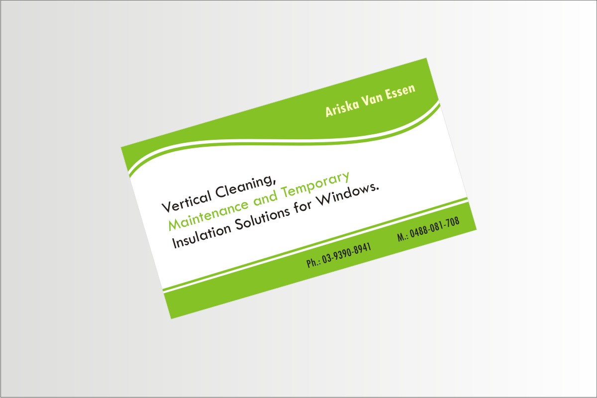 Design de Carte de Visite par Anil pour Ariska Van Essen. Vertical Blind Cleaning, Repairs and Temporary Insulation Solutions for Windows. | Design #2307243