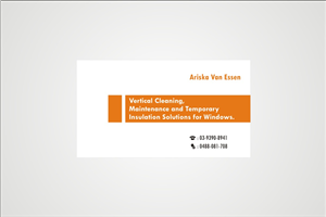 Diseño de Tarjeta de Presentación por Anil para Ariska Van Essen. Vertical Blind Cleaning, Repairs and Temporary Insulation Solutions for Windows. | Diseño: #2307264
