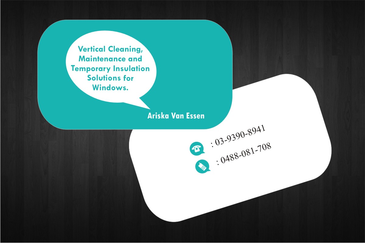 Diseño de Tarjeta de Presentación por Anil para Ariska Van Essen. Vertical Blind Cleaning, Repairs and Temporary Insulation Solutions for Windows. | Diseño #2311646