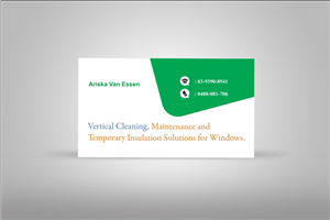 Diseño de Tarjeta de Presentación por Anil para Ariska Van Essen. Vertical Blind Cleaning, Repairs and Temporary Insulation Solutions for Windows. | Diseño: #2311716