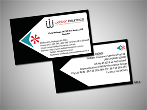 Business Card Design by Plawan Designs for Webber Insurance Services | Design: #488259