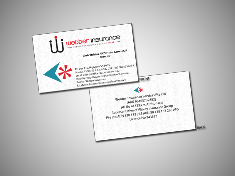 Business Card Design by Plawan Designs for Webber Insurance Services | Design #488268