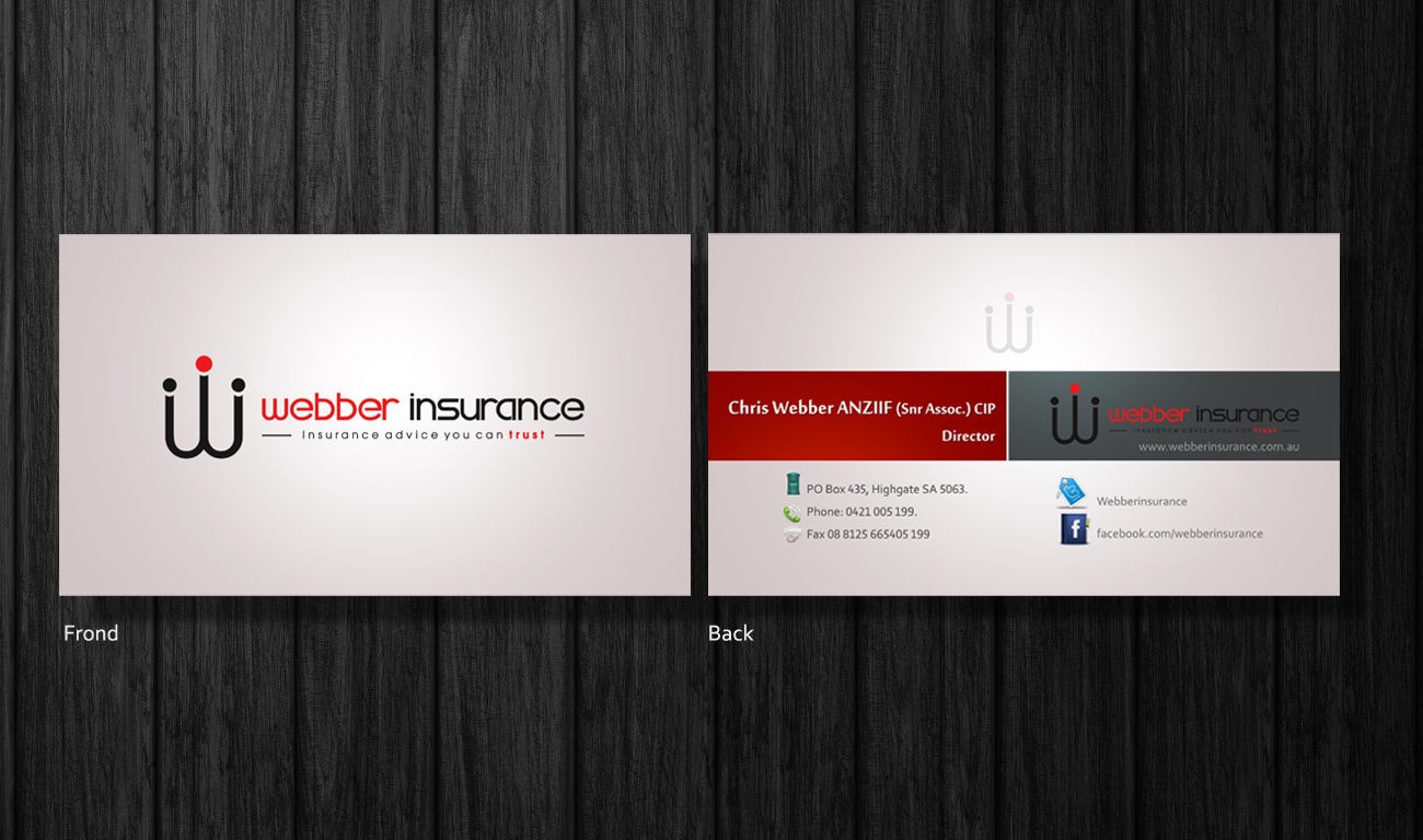Diseño de Tarjeta de Presentación por sagar para Webber Insurance Services | Diseño #482791