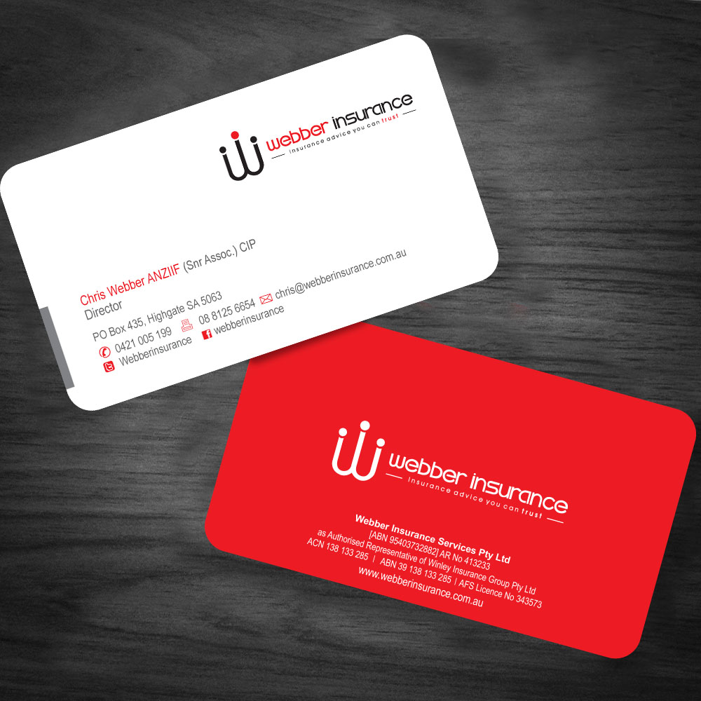 Business Card Design by asimali for Webber Insurance Services | Design #477753