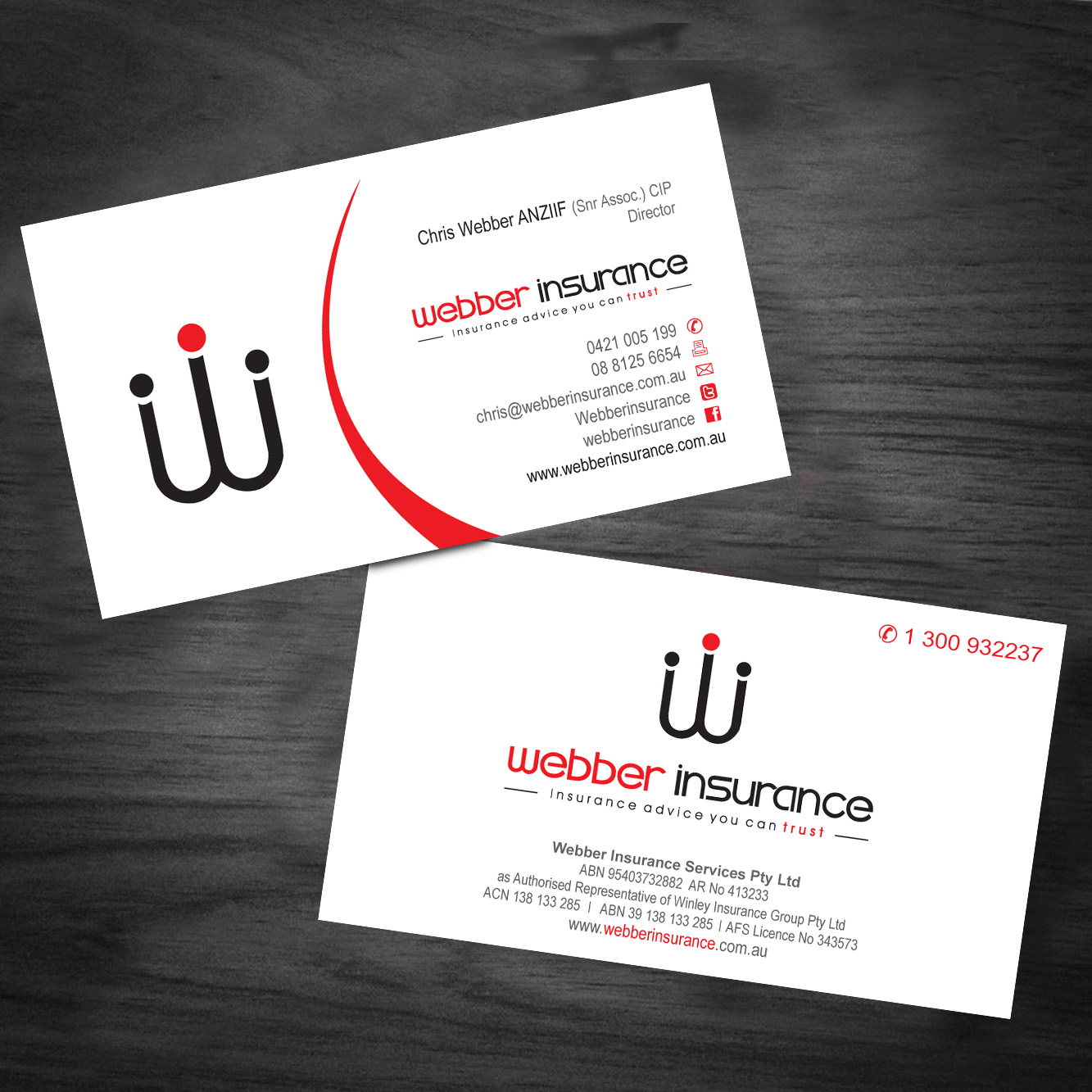 Business Card Design by asimali for Webber Insurance Services | Design #509004
