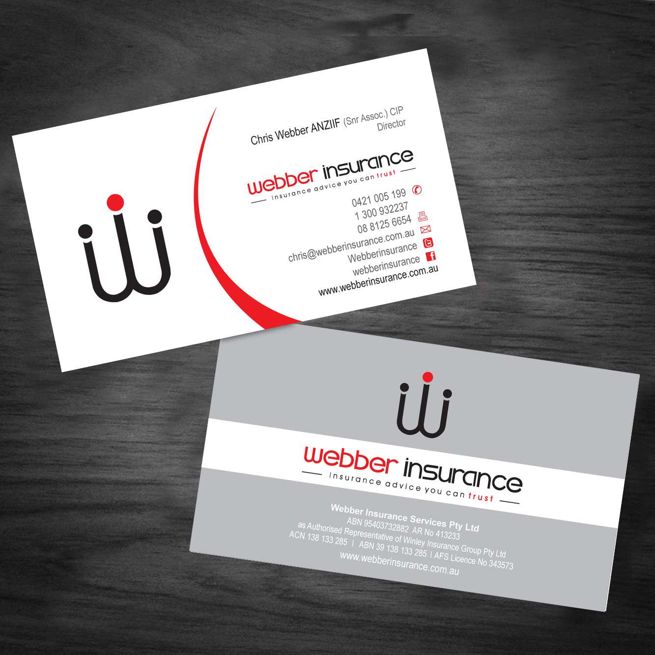 Business Card Design by asimali for Webber Insurance Services | Design #509006