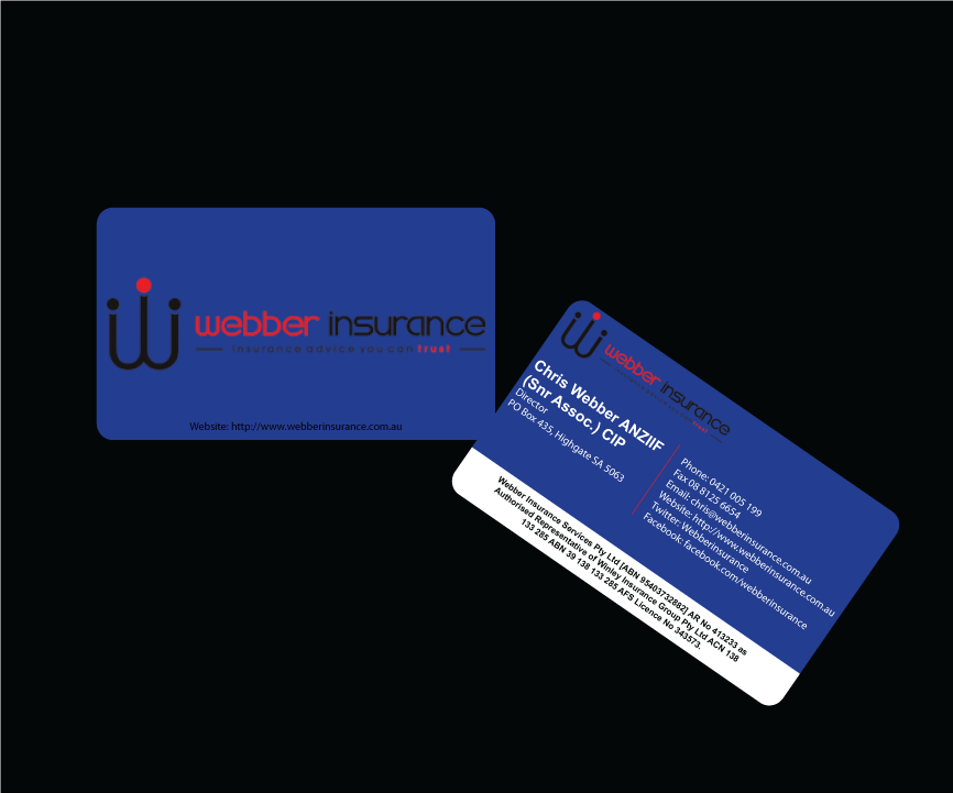 Business Card Design by Hexatechbd for Webber Insurance Services | Design #486985
