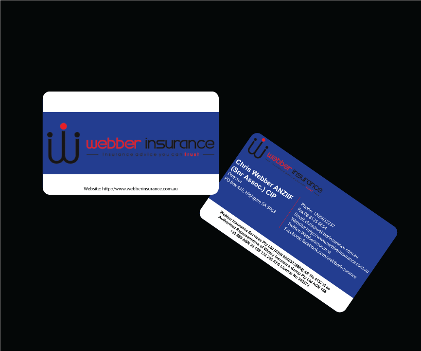 Business Card Design by Hexatechbd for Webber Insurance Services | Design #489549
