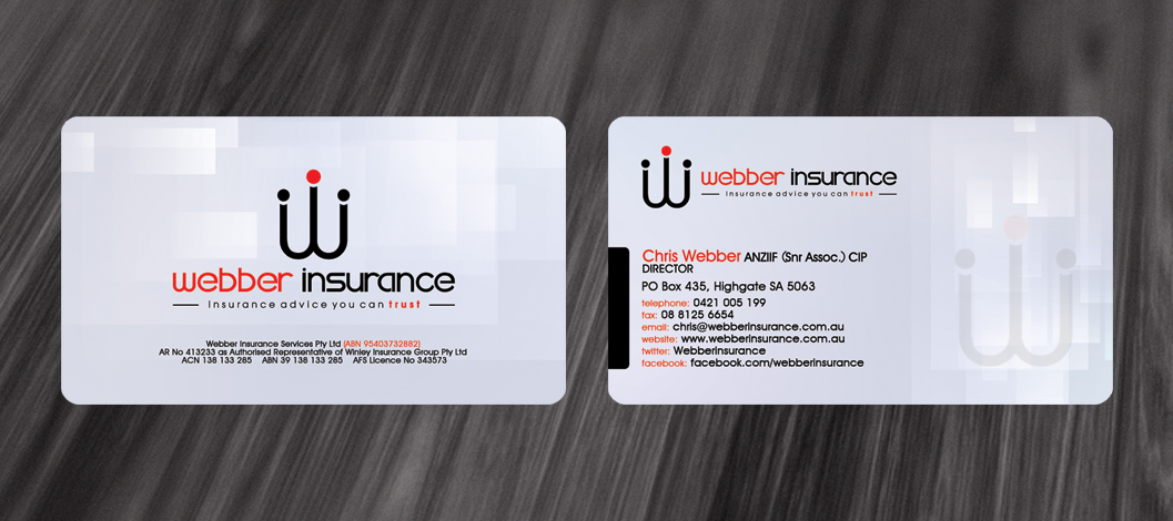 Business Card Design by diRtY.EMM for Webber Insurance Services | Design #475540
