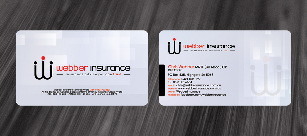 Business Card Design by diRtY.EMM for Webber Insurance Services | Design #475541