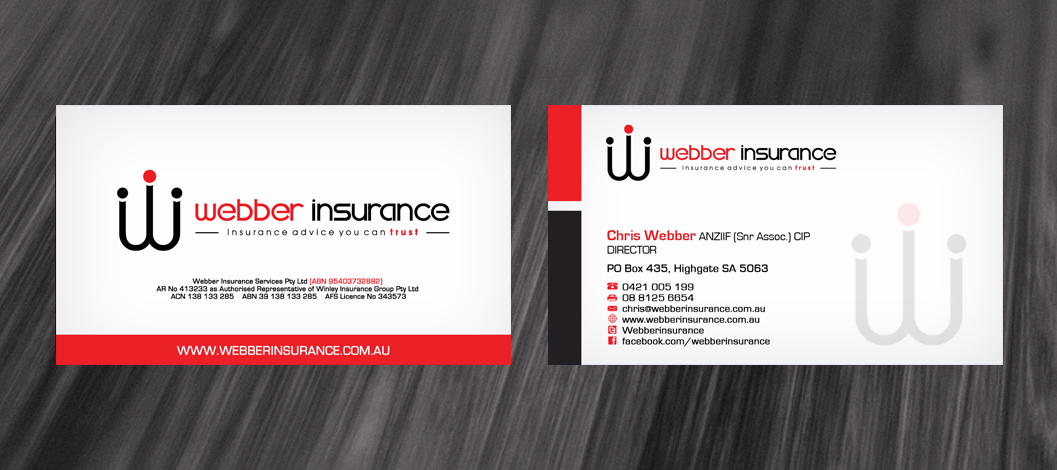Design de Carte de Visite par diRtY.EMM pour Webber Insurance Services | Design #475566