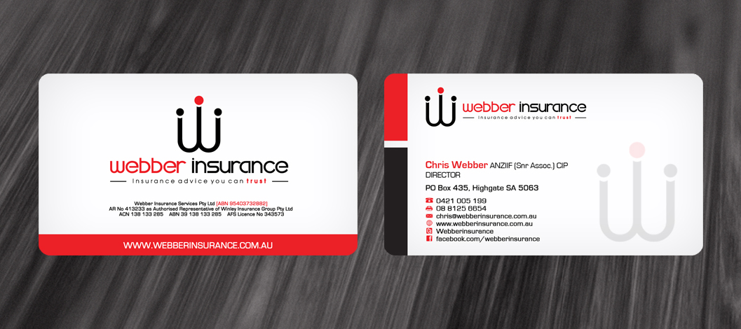 Visitenkarten-Design von diRtY.EMM für Webber Insurance Services | Design #475567