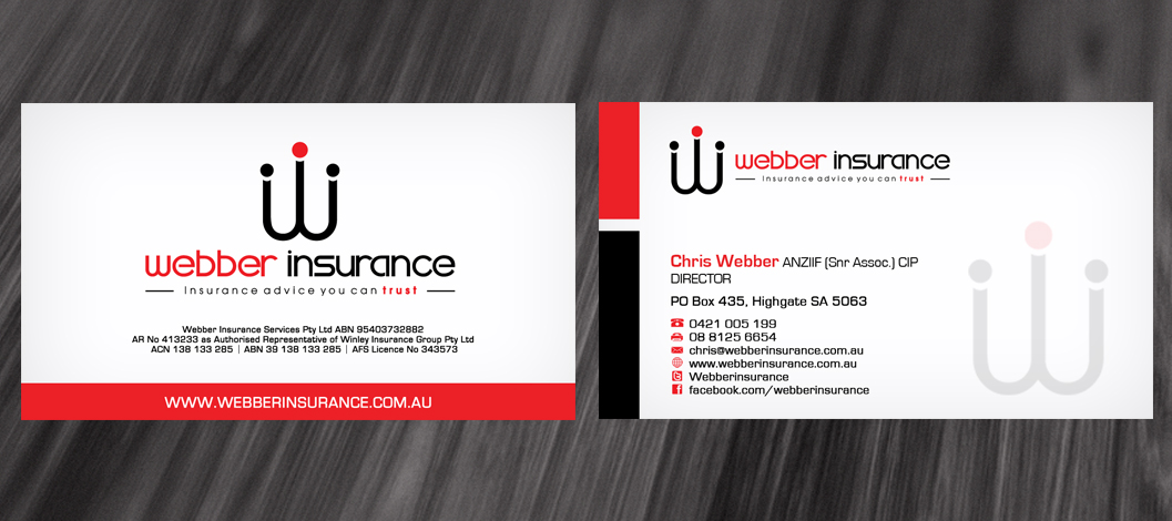 Business Card Design by diRtY.EMM for Webber Insurance Services | Design #475644