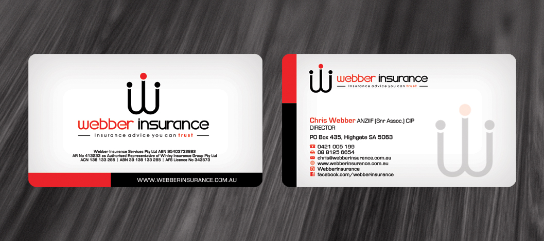 Business Card Design by diRtY.EMM for Webber Insurance Services | Design #475652