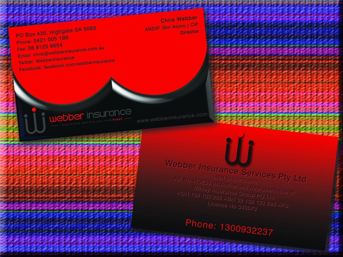 Business Card Design by adithya for Webber Insurance Services | Design #491572
