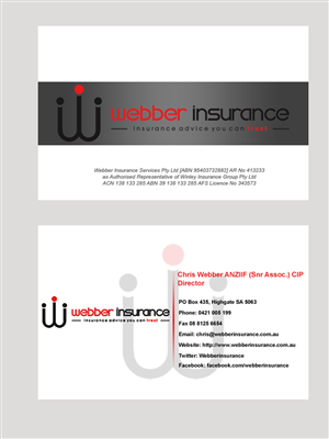 Business Card Design by Eyeshield21 for Webber Insurance Services | Design #483840