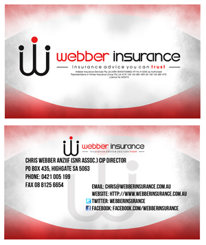 Business Card Design by Coincide Graffix for Webber Insurance Services | Design #475533