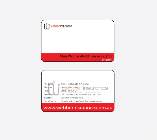 Business Card Design by Kumail for Webber Insurance Services | Design #506373