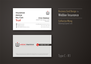 Business Card Design by Catherine Wong for Webber Insurance Services | Design: #496642