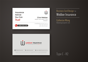 Business Card Design by Catherine Wong for Webber Insurance Services | Design: #496643