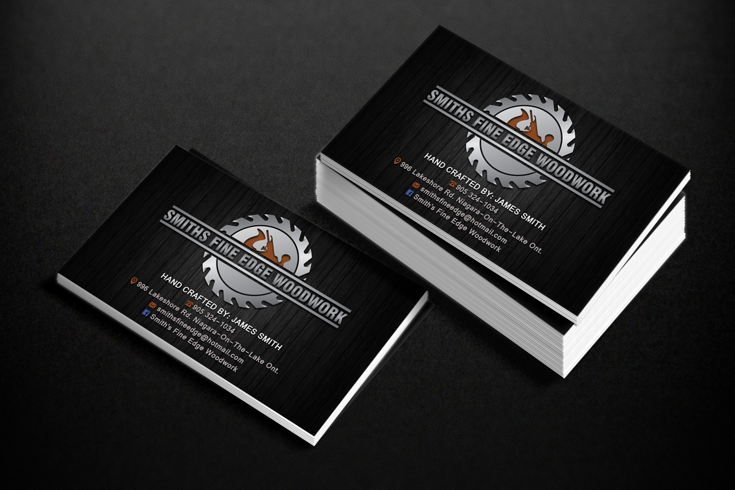 Business Card Design by Sandaruwan for Smith's Fine Edge Woodwork | Design #11210383