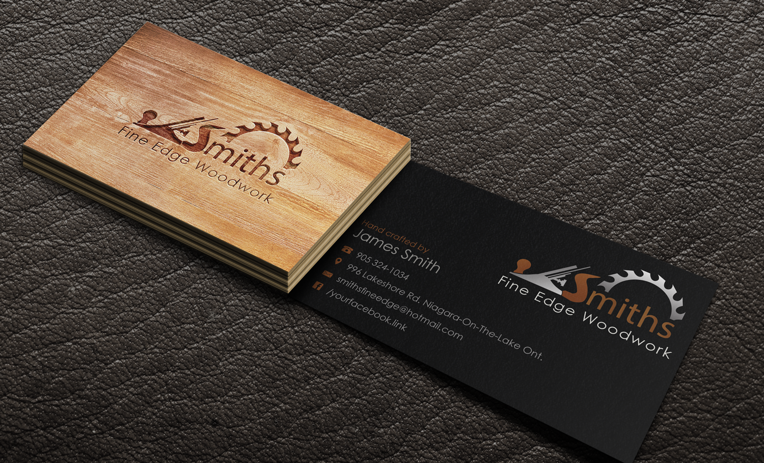 Business Card Design by Riz' for Smith's Fine Edge Woodwork | Design #11200407