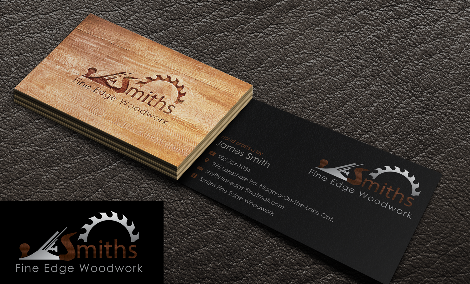 Business Card Design by Riz' for Smith's Fine Edge Woodwork | Design #11205727