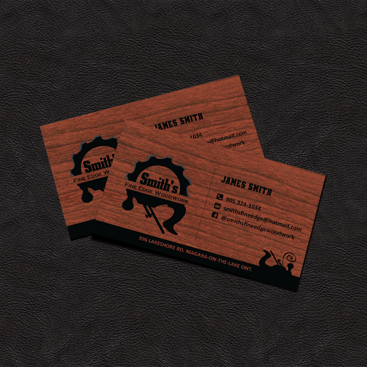 Business Card Design by Grafactory for Smith's Fine Edge Woodwork | Design #11188227