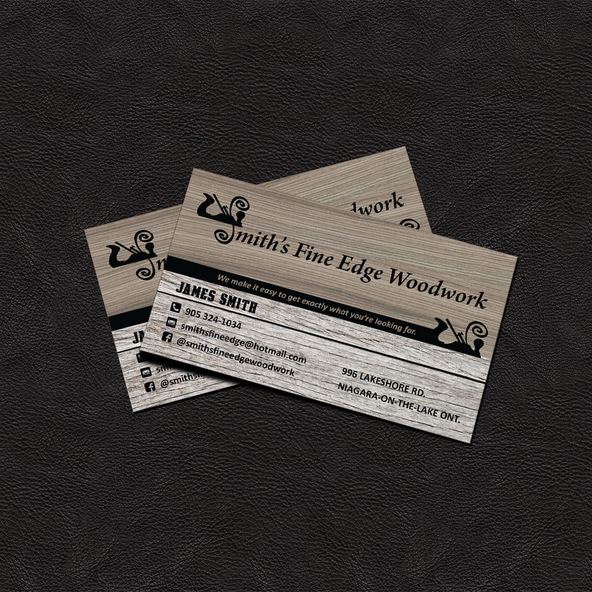 Business Card Design by Grafactory for Smith's Fine Edge Woodwork | Design #11192194