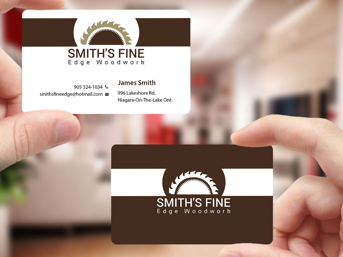 Business Card Design by Creations Box 2015 for Smith's Fine Edge Woodwork | Design #11216484