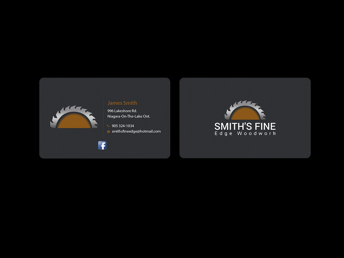 Business Card Design by Creations Box 2015 for Smith's Fine Edge Woodwork | Design #11216492
