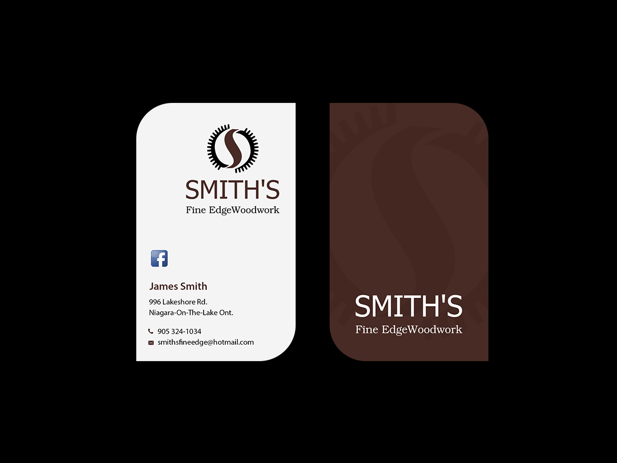 Business Card Design by Creations Box 2015 for Smith's Fine Edge Woodwork | Design #11216494