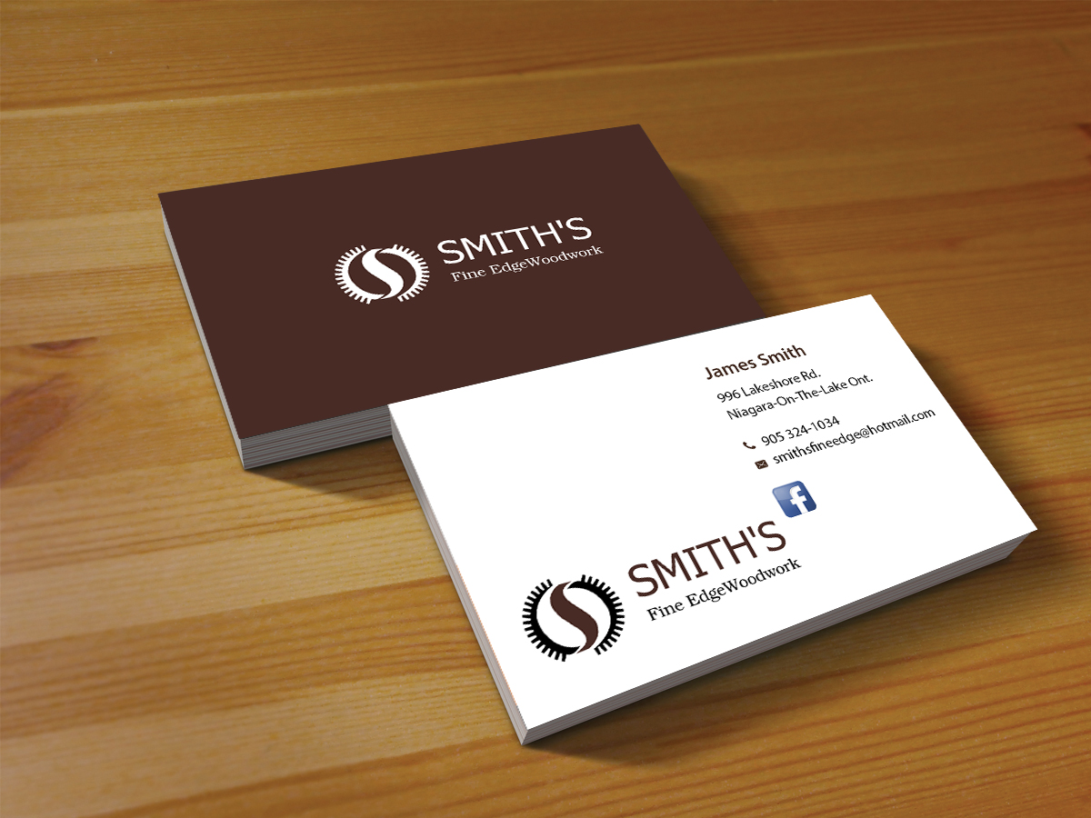 Business Card Design by Creations Box 2015 for Smith's Fine Edge Woodwork | Design #11216508
