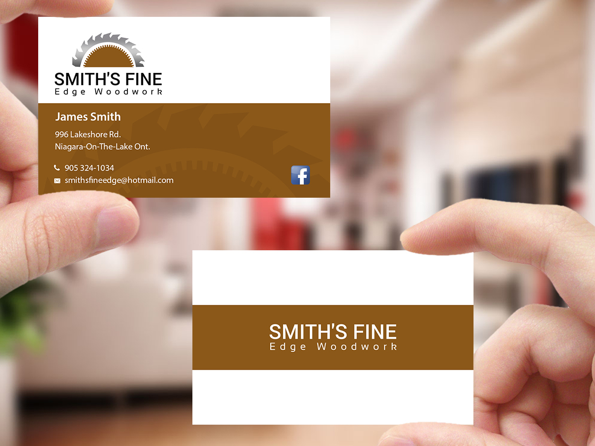 Business Card Design by Creations Box 2015 for Smith's Fine Edge Woodwork | Design #11216511