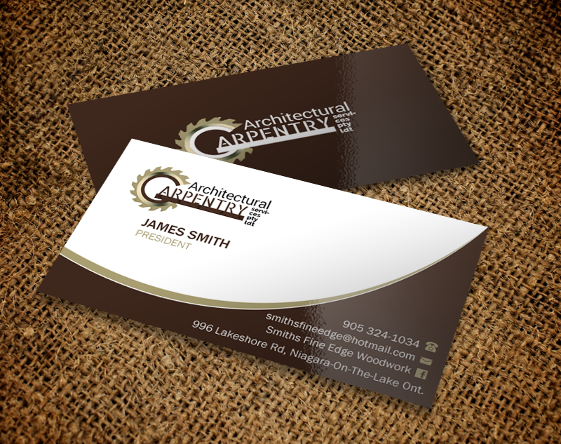 Business Card Design by Brand aid for Smith's Fine Edge Woodwork | Design #11197620