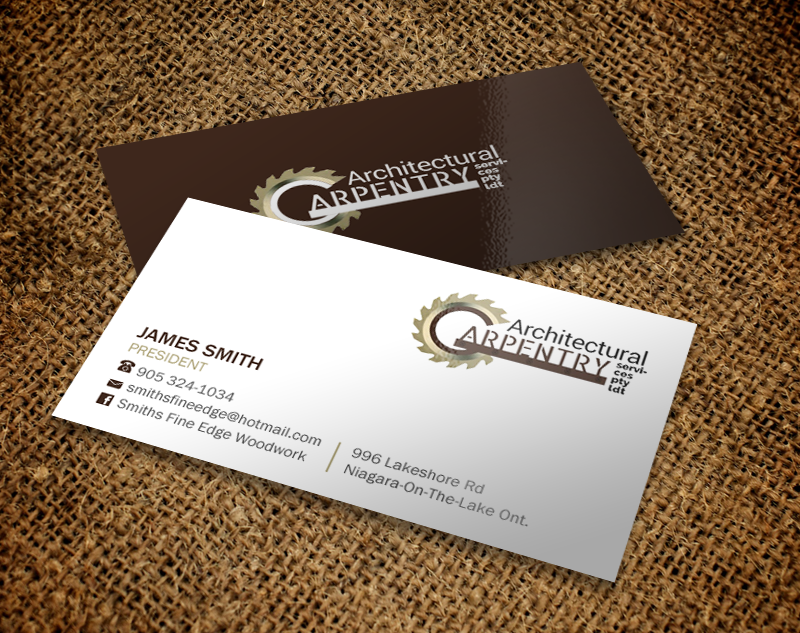 Business Card Design by Brand aid for Smith's Fine Edge Woodwork | Design #11197627