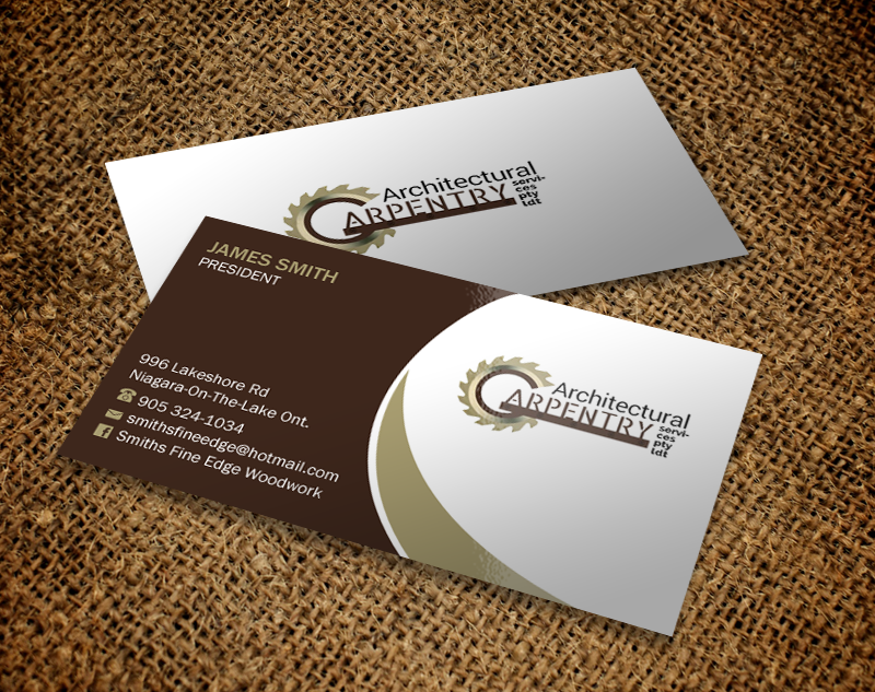 Business Card Design by Brand aid for Smith's Fine Edge Woodwork | Design #11197633