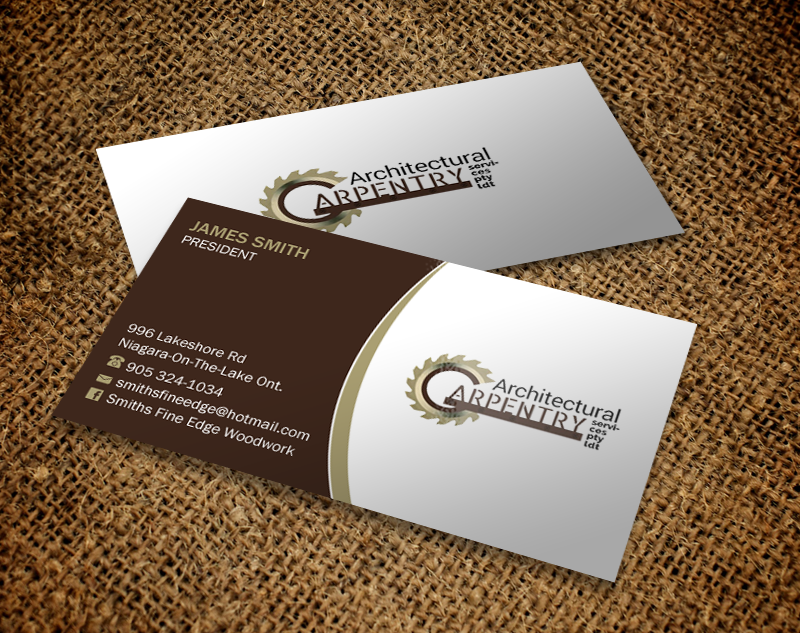 Business Card Design by Brand aid for Smith's Fine Edge Woodwork | Design #11197634