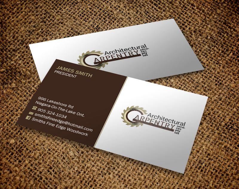 Business Card Design by Brand aid for Smith's Fine Edge Woodwork | Design #11197635
